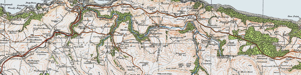 Old map of Tippacott Ridge in 1919