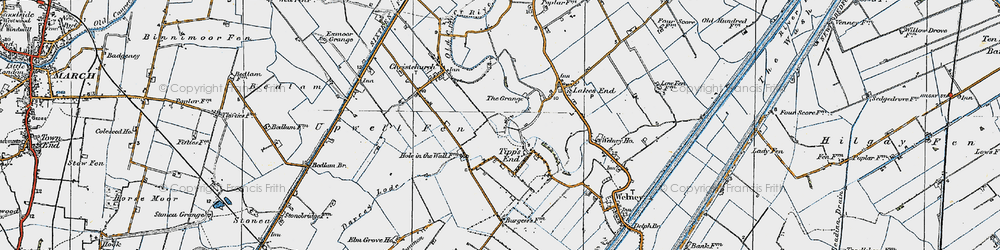Old map of Tipps End in 1922
