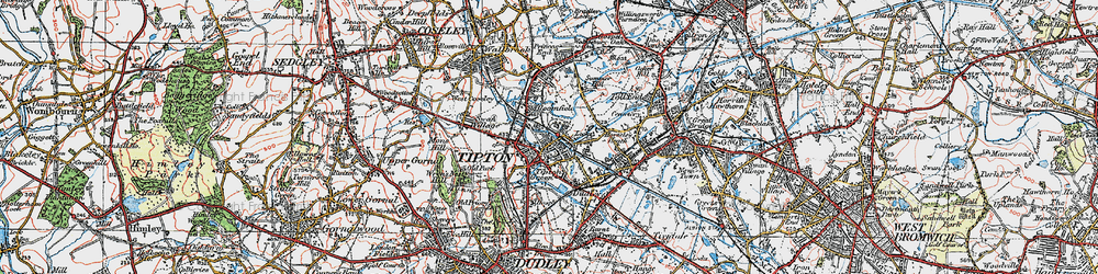 Old map of Tipton Green in 1921