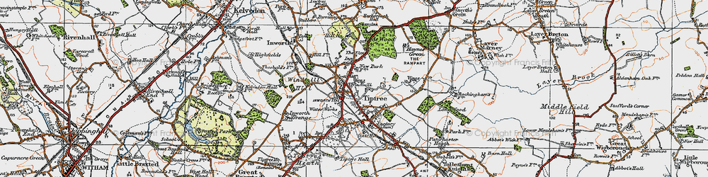 Old map of Tiptree in 1921
