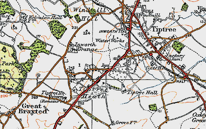 Old map of Tiptree Heath in 1921