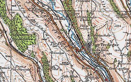 Old map of Tirphil in 1919