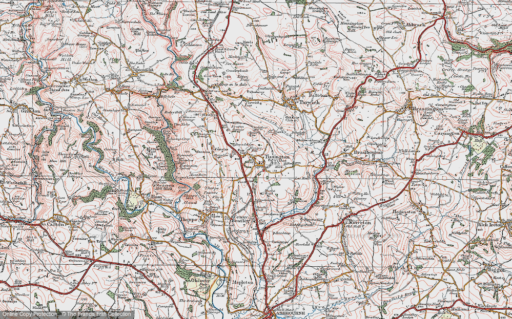 Old Map of Historic Map covering Wibben Hill in 1921