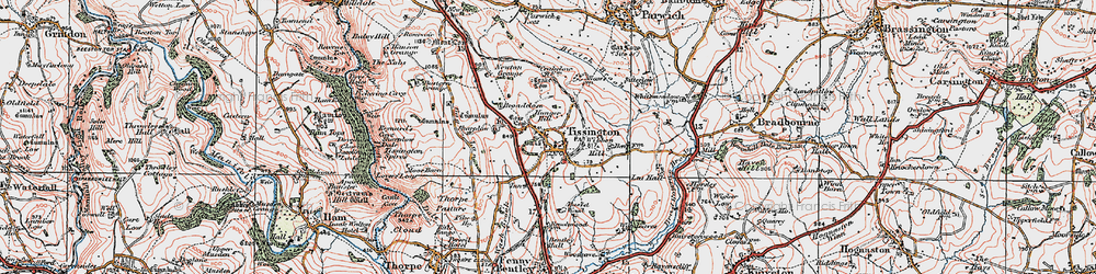 Old map of Tissington in 1921
