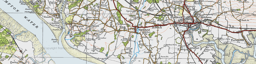 Old map of Titchfield in 1919