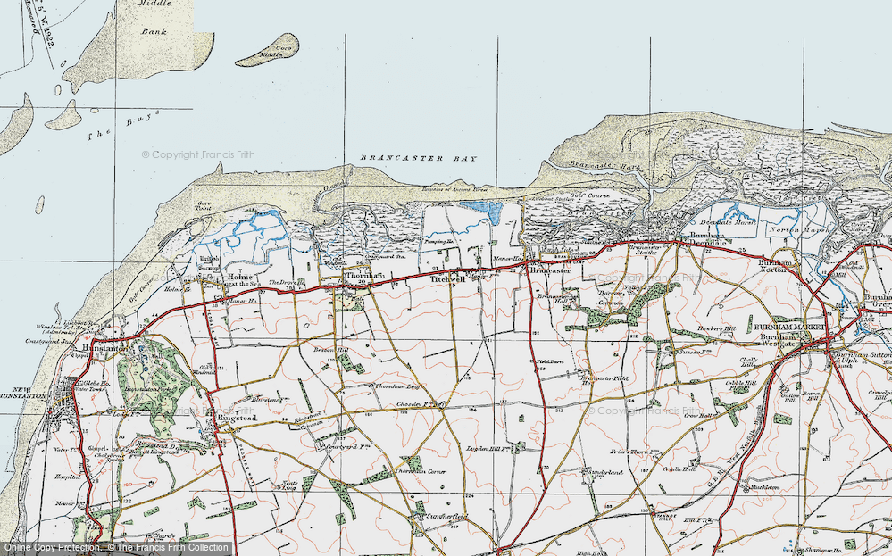 Old Map of Titchwell, 1921 in 1921