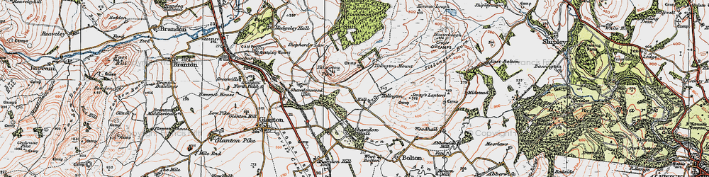 Old map of Titlington Burn in 1926