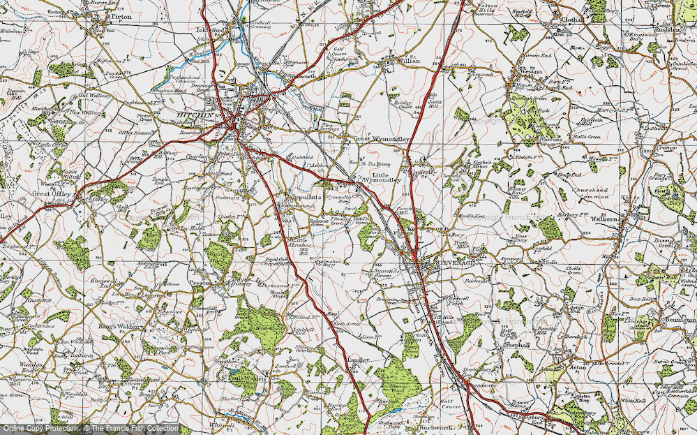 Old Map of Titmore Green, 1919 in 1919