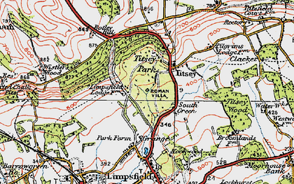 Old map of Titsey in 1920