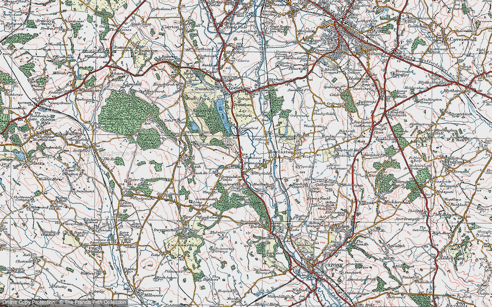 Old Map of Tittensor, 1921 in 1921
