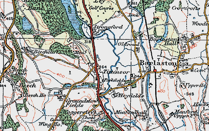Old map of Tittensor in 1921
