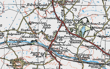 Old map of Tiverton in 1923