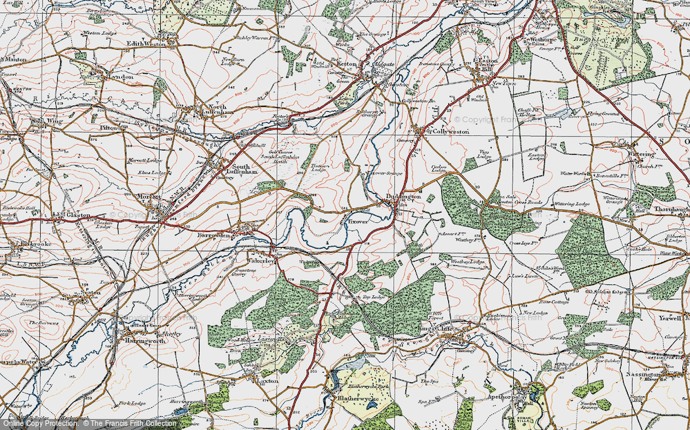 Old Map of Tixover, 1922 in 1922