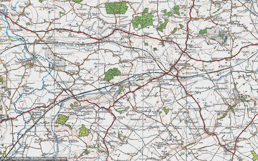 Old Map of Historic Map covering Grittenham in 1919