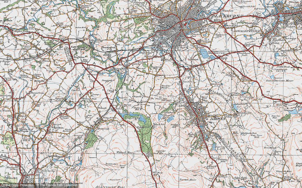 Old Map of Tockholes, 1924 in 1924