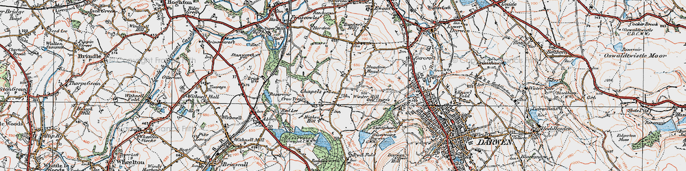 Old map of Tockholes in 1924