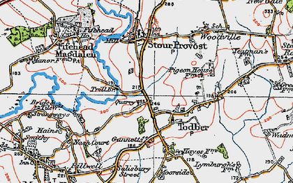Old map of Todber in 1919