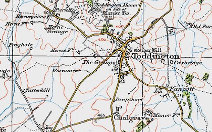 Old map of Toddington Park in 1919