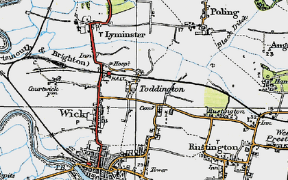 Old map of Toddington in 1920