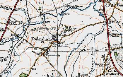 Old map of Todenham in 1919