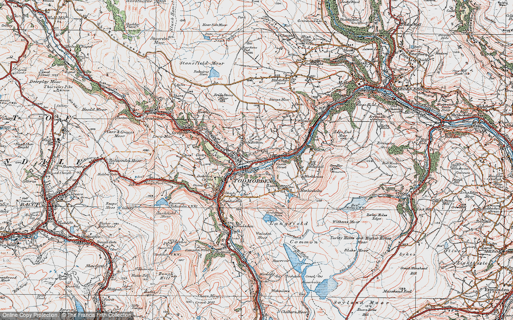 Old Map of Todmorden, 1925 in 1925