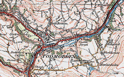 Old map of Todmorden in 1925