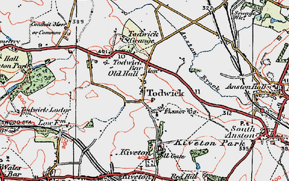 Old map of Anston Brook in 1923