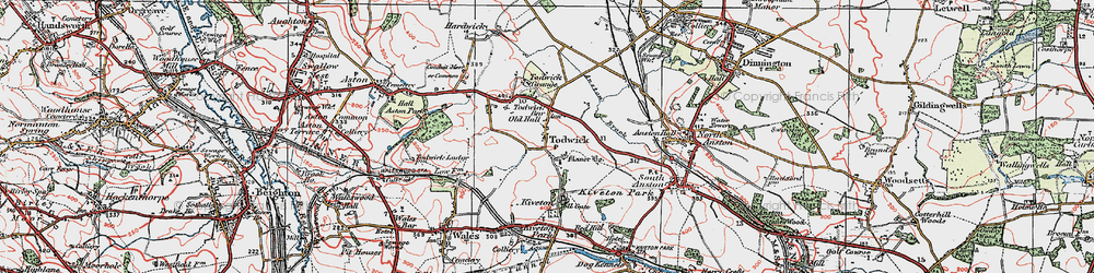 Old map of Todwick in 1923
