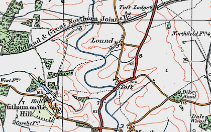 Old map of Toft in 1922