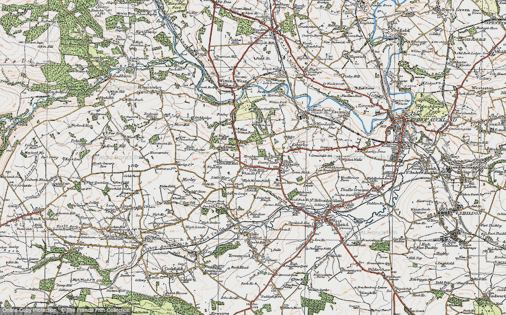 Old Map of Toft Hill, 1925 in 1925