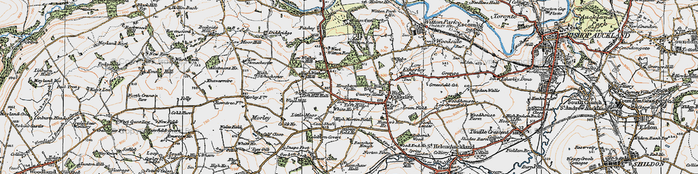 Old map of Toft Hill Hall in 1925