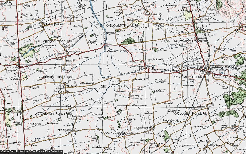 Old Map of Toft next Newton, 1923 in 1923