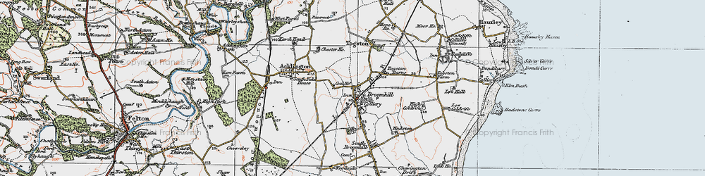 Old map of Togston in 1925