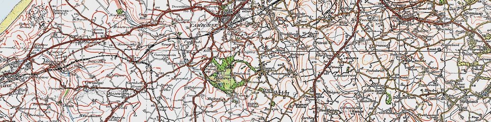 Old map of Tolcarne in 1919