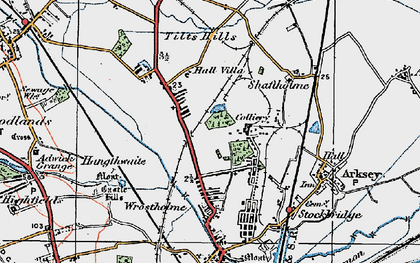 Old map of Toll Bar in 1923