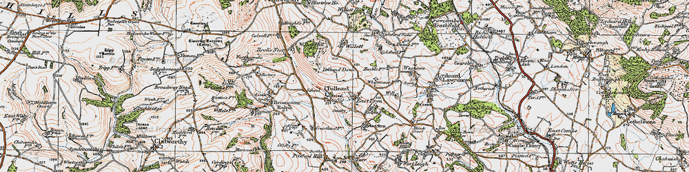 Old map of Tolland in 1919