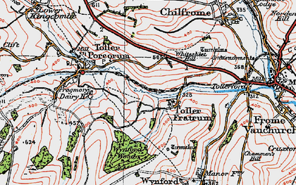 Old map of Wynford Wood in 1919