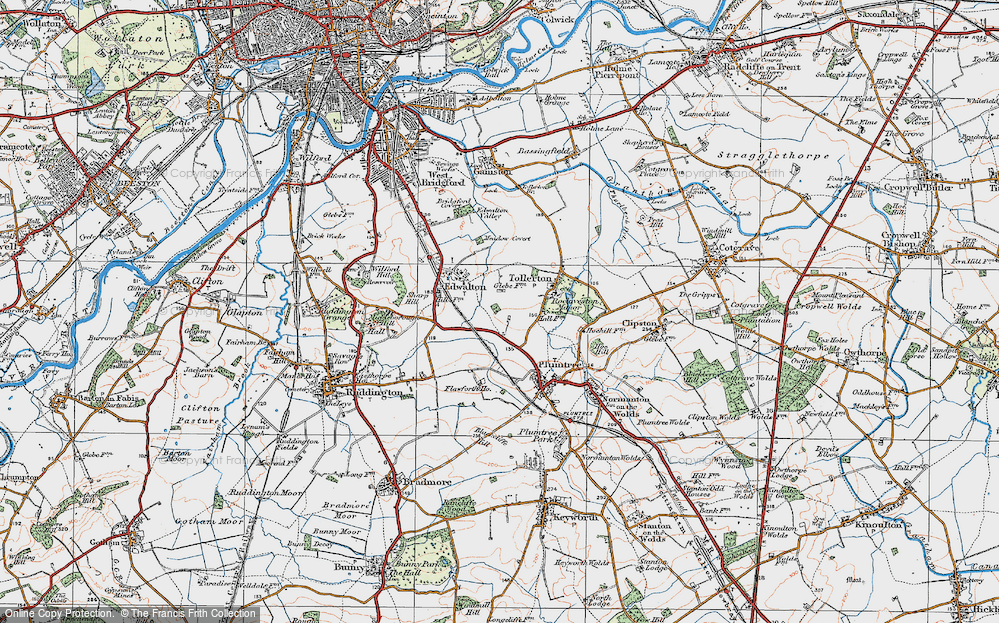 Old Map of Tollerton, 1921 in 1921