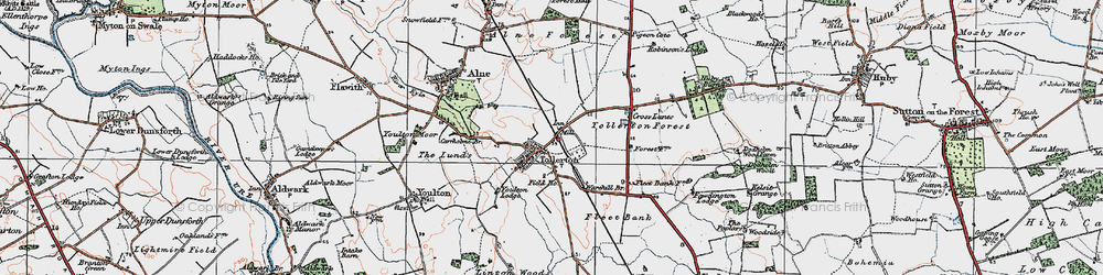 Old map of Tollerton in 1924