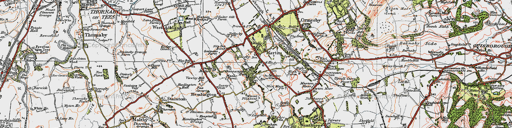 Old map of Tollesby in 1925