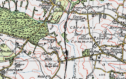 Old map of Tolmers in 1920