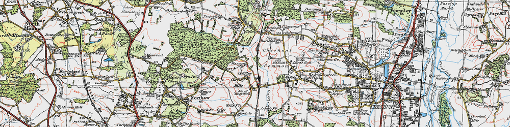 Old map of Tolmers in 1920