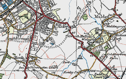 Old map of Tolworth in 1920