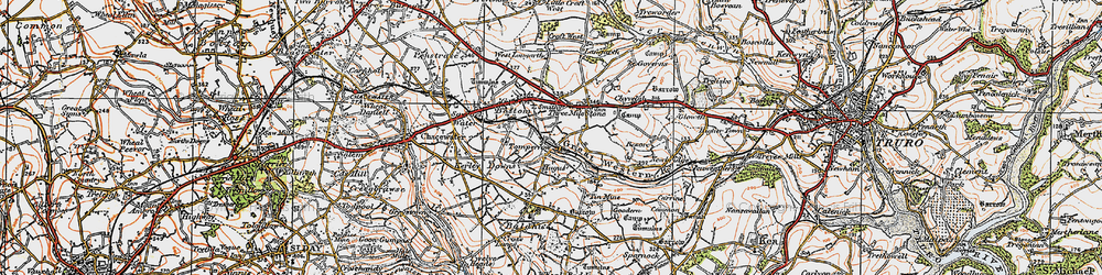 Old map of Langarth in 1919