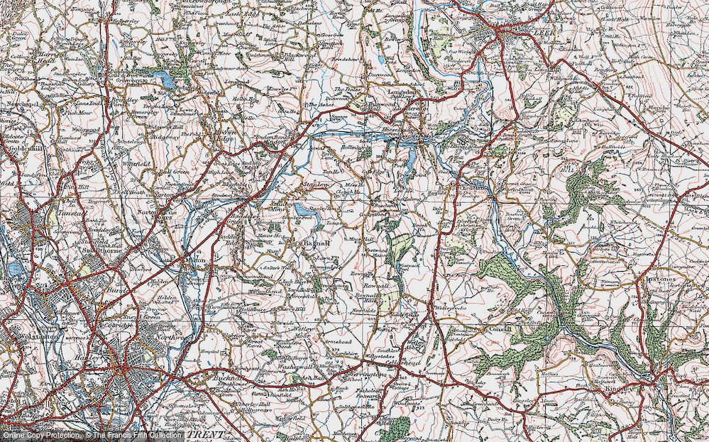 Old Map of Historic Map covering Stanley Head in 1921