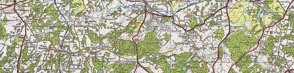 Old map of Ashdown Park (Hotel) in 1920
