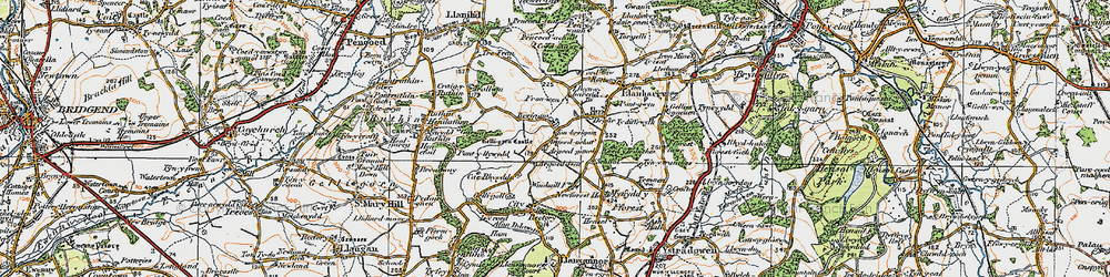 Old map of Argoed in 1922