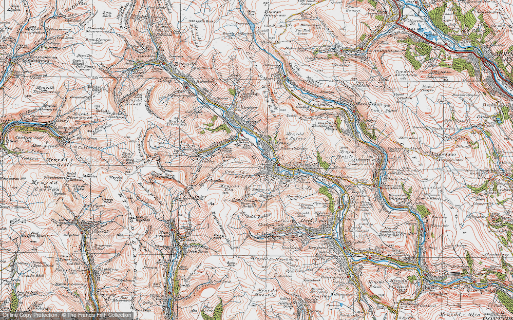 Old Map of Ton Pentre, 1923 in 1923