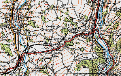 Old map of Ton-y-pistyll in 1919