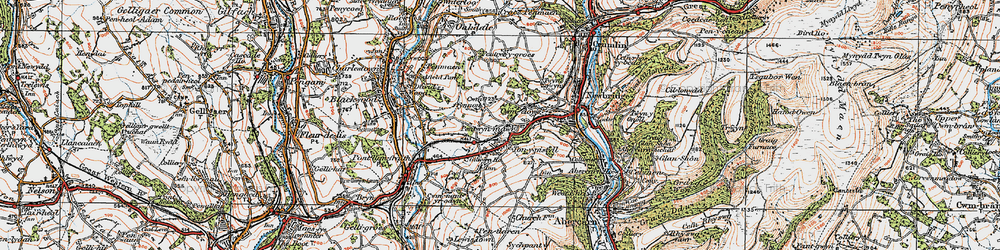 Old map of Ton-y-pistyll in 1919